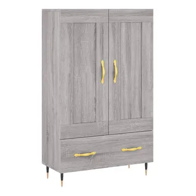 (grey sonoma) vidaXL Highboard Sideboard Storage Cabinet High Gloss White Engineered Wood