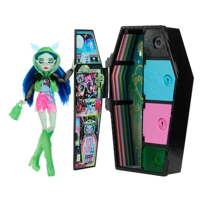 Monster High Doll and Fashion Set, Ghoulia Yelps Doll, Skulltimate Secrets: Neon Frights, Dress-