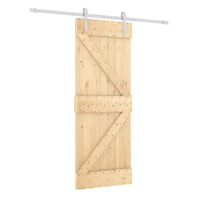 vidaXL Sliding Door Barn Door with Hardware Set Interior Door Solid Wood Pine