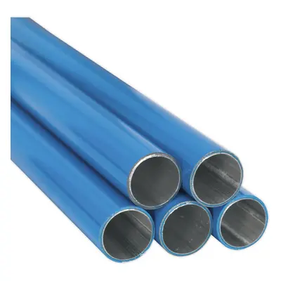 5 PACK - 22mm x 3m Blue Aluminium Pipe - Compressed Air Ring Main Straight Tube