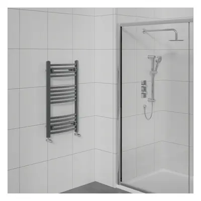 WarmeHaus Curved Bathroom Heated Towel Rail Warmer Radiator Central Heating Anthracite - 800x500