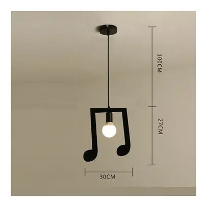 (Music Symbol B) AC85-265V Music Symbol Pendant Lights E27 Creative Black Led Pendant Lamp for B