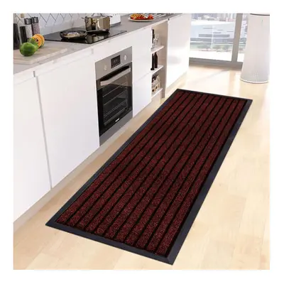 (Red, 80X300 CM) Non Slip Rubber Mat Door Mats Indoor Outdoor