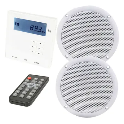 Wall Mounted Micro Bluetooth Amplifier & Ceiling Speaker Kit Stereo HiFi Music