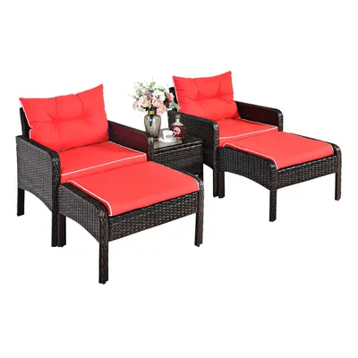 5 Piece patio Rattan furniture Sofa Set Outdoor Indoor Wicker set