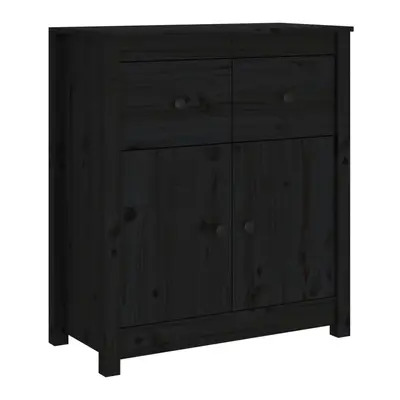 vidaXL Solid Wood Pine Sideboard Black Wooden Cabinet Home Organiser Cupboard