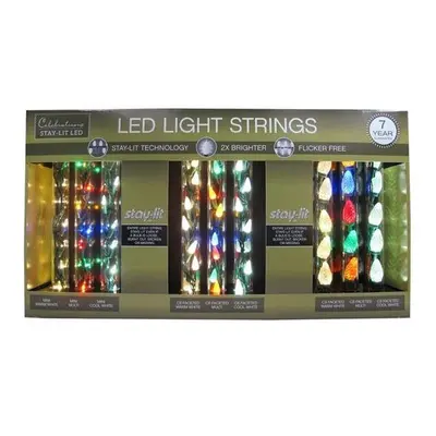 Celebrations Staylit Displayer LED Christmas Lights, Multi Color