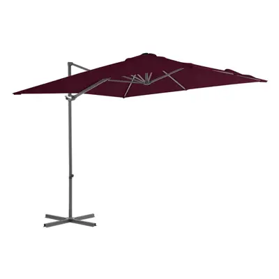 Cantilever Umbrella with Steel Pole Bordeaux Red 250x250 cm