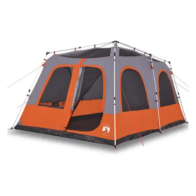 (Grey and orange, x x cm) vidaXL Family Tent Dome 8-Person Lightweight Tent Camping Tent Quick R