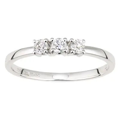 (P) Jewelco London 18ct White Gold 0.22ct Diamond Trilogy Engagement Ring