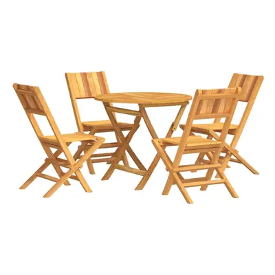 (round, without armrest) vidaXL Garden Dining Set Outdoor Table and Chairs Piece Solid Wood Teak