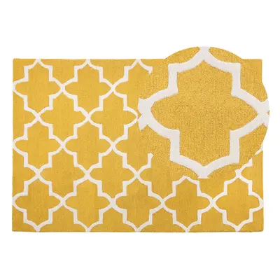 Wool Area Rug x cm Yellow SILVAN