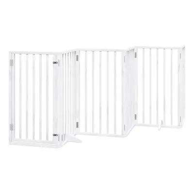 (white, x x cm/ pcs) vidaXL Dog Gate with Door Foldable Dog Fence Pet Gate Pet Barrier Poplar Wo