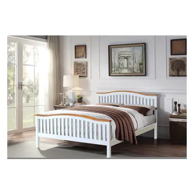 (White, With Kerri Mattress) 5ft Solid Wooden Curved Bed in Grey or White