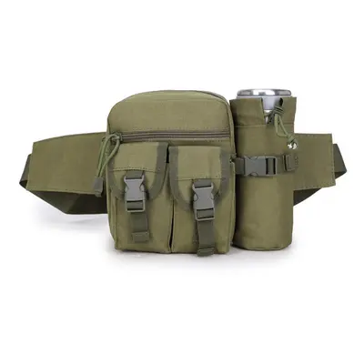 (Army Green) 600D Nylon Outdoor Tactical Bag Waist Bag Molle Pouch Water Bottle Holder Waterproo