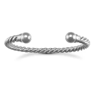 Jewelco London Silver twisted Torque Mens Bangle Bracelet 7mm - ABG012