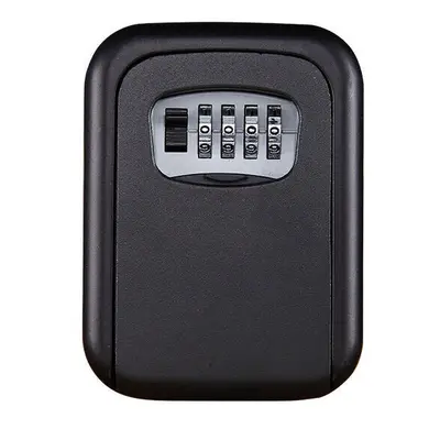 (Black) Digits Password Key Box Decoration Password Lock Key Storage Box Wall Mounted