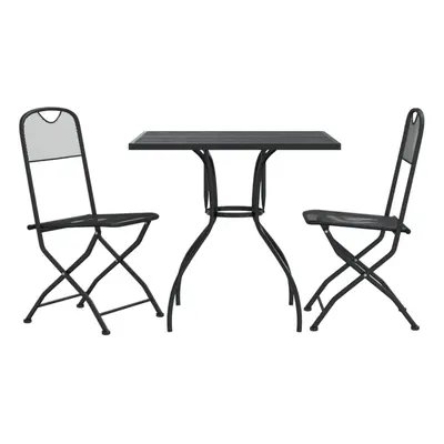 (80 cm table length/ piece) vidaXL Garden Dining Set Outdoor Table and Chair Set Anthracite Meta