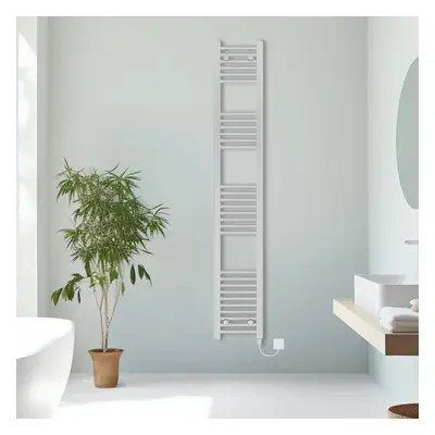 (Chrome, 1800x300mm) Prefilled Electric Straight Heated Towel Rail Radiator Ladder Warmer