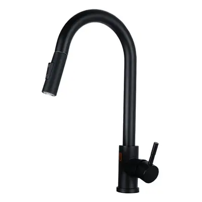 (Black) Touch Sensor Kitchen Sink Pull Out Faucet Stainless Steel With Down Sprayer Rotary House