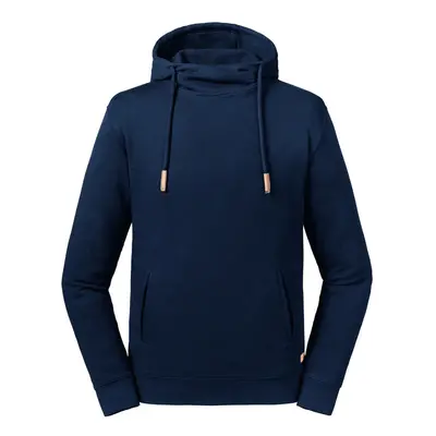 (XL, French Navy) Russell Adults Unisex Pure Organic High Collar Hooded Sweatshirt