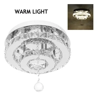 (Warm(NO Remote Controller)) 24W/48W Chandelier Crystal Stepless Dimming LED Round Ceiling Light