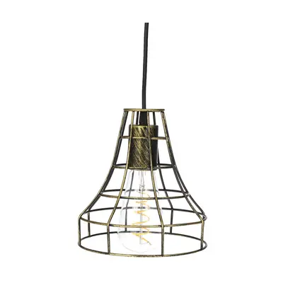 (Bronze) Chandelier Bronze Black Rust Pendant Light Wire Cage Hanging Light Fixture