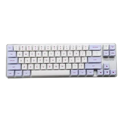 (Purple & White) Keys Color Matching Keycap Set XDA Profile PBT Sublimation Keycaps for Mechanic