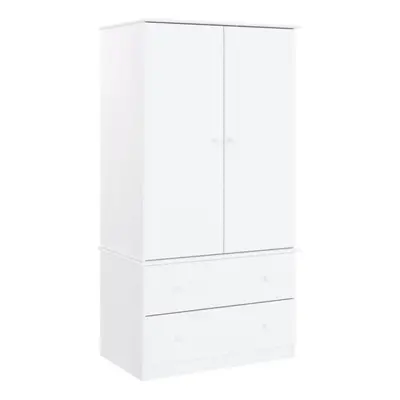 (white) vidaXL Wardrobe Closet Clothes Storage Organiser Armoire ALTA Solid Wood Pine