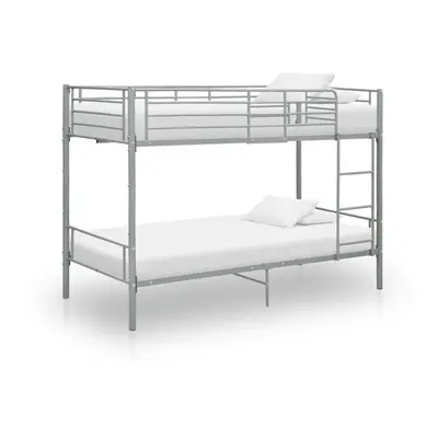 vidaXL Bunk Bed Grey Metal 90x200cm Bedroom Loft Bed Twin Sleeper for Kids