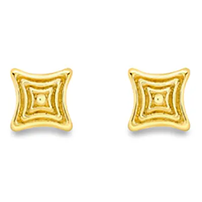 Jewelco London 9ct Yellow Gold Concave Square Tunnel Grooved Stud Earrings 5mm - SENR02887