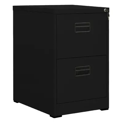 vidaXL Filing Cabinet Black Steel Office Storage File Drawer Document Cabinet