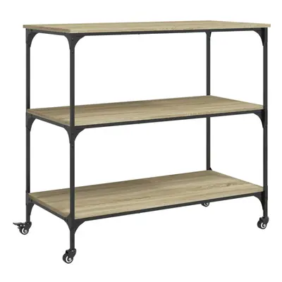 vidaXL Kitchen Trolley Rolling Cart Storage Cart Sonoma Oak Engineered Wood