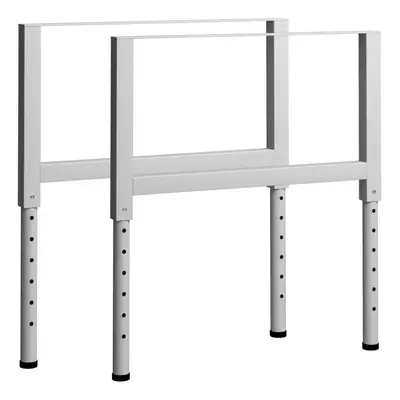 vidaXL 2x Adjustable Work Bench Frames Metal Grey Furniture Work Table Leg