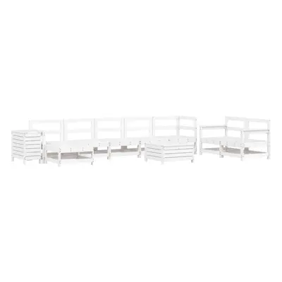 vidaXL Garden Sofa Set Piece Outdoor Sofa Corner Sofa White Solid Wood Pine