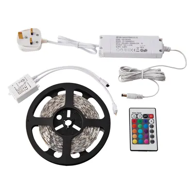 5m RGB Strip Light - 24W LED Driver - Remote Control - Flexible Lighting