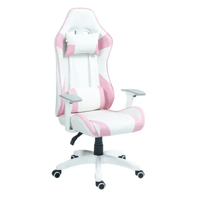 HOMCOM Gaming Chair for Adults Faux Leather Computer Chair w/ 3D Armrests Pink