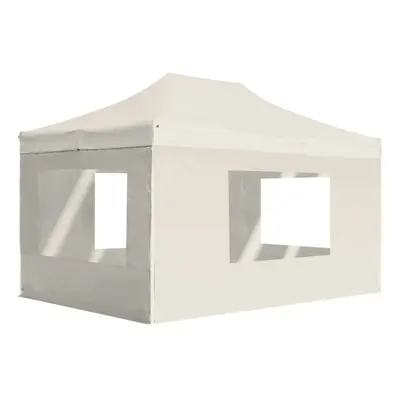 Garden Furniture Set Professional Folding Party Tent with Walls Aluminium 4.5x3 m Cream