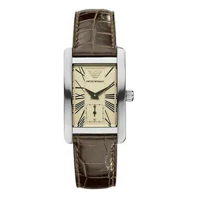 Emporio Armani Classic Brown Leather Strap Unisex Watch AR0155