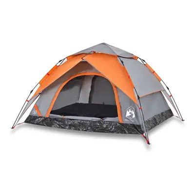 (Grey and orange, x x cm) vidaXL Camping Tent Dome Tent Lightweight Tent Blackout Fabric Quick R