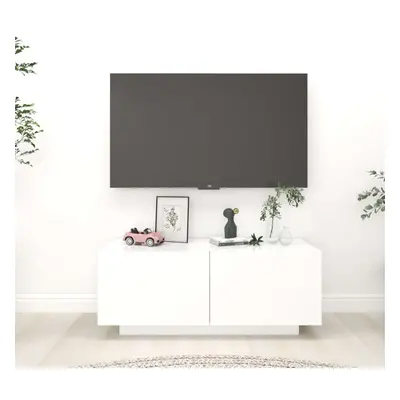 vidaXL TV Cabinet White 100x35x40 cm Chipboard Stereo Cabinet TV Stand Unit