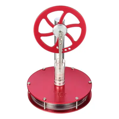 (Red) Low Temperature Difference Hot Air Stirling Engine Colorful STEM Model Physics Experiment