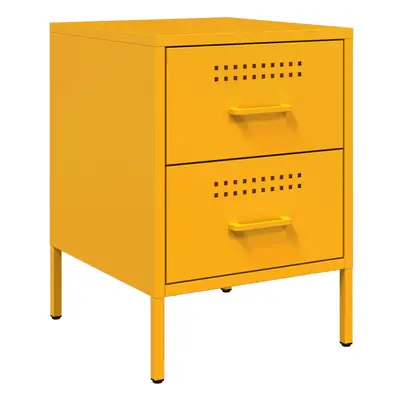 (yellow, pcs) vidaXL Bedside Cabinet Nightstand Bed Table Bed Cabinet Mustard Yellow Steel