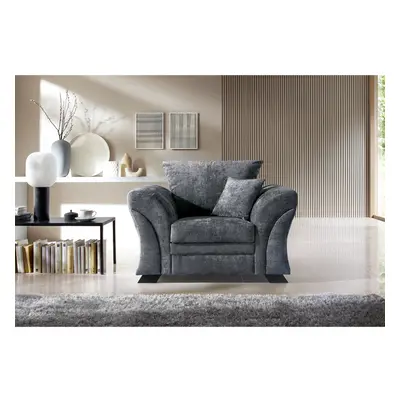 (Dark Grey) FARROW CRUSHED CHENILLE ARMCHAIR