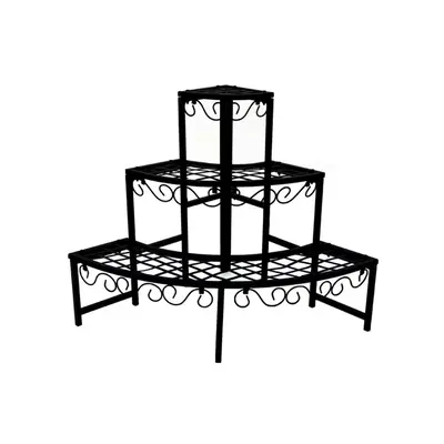 Oypla Tier Corner Metal Garden Flower Staging Plant Stand Display Shelf