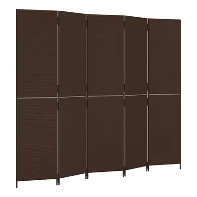 vidaXL Room Divider Panels Privacy Screen Balcony Screen Brown Poly Rattan