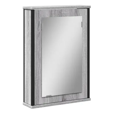 vidaXL Bathroom Mirror Cabinet Storage Cabinet Grey Sonoma Engineered Wood