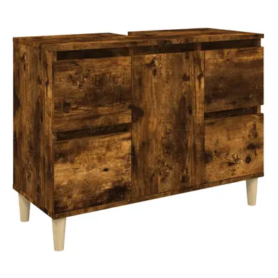 (smoked oak) vidaXL Sink Cabinet Vanity Unit Under Sink Cabinet Sonoma Oak Engineered Wood