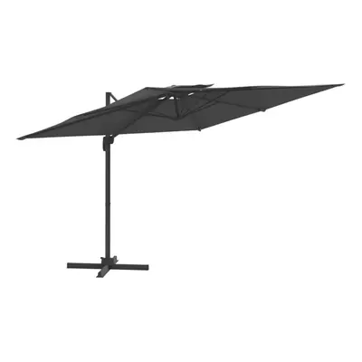 vidaXL Double Top Cantilever Umbrella Anthracite 400x300 cm Garden Parasol