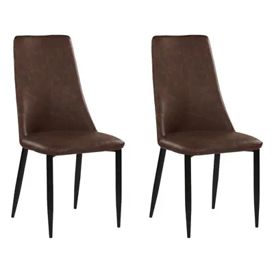 Set of Dining Chairs CLAYTON Faux Leather Brown